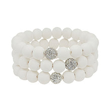 Load image into Gallery viewer, Clay Ball &amp; Crystal Stretch Bracelet - ONE PIECE ONLY
