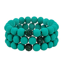 Load image into Gallery viewer, Clay Ball &amp; Crystal Stretch Bracelet - ONE PIECE ONLY
