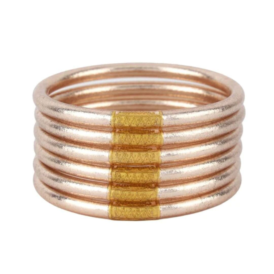 Budhagirl Champagne Gold All Weather Bangles, Set of 6 MEDIUM