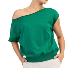 Load image into Gallery viewer, French Terry Off Shoulder Knit Top
