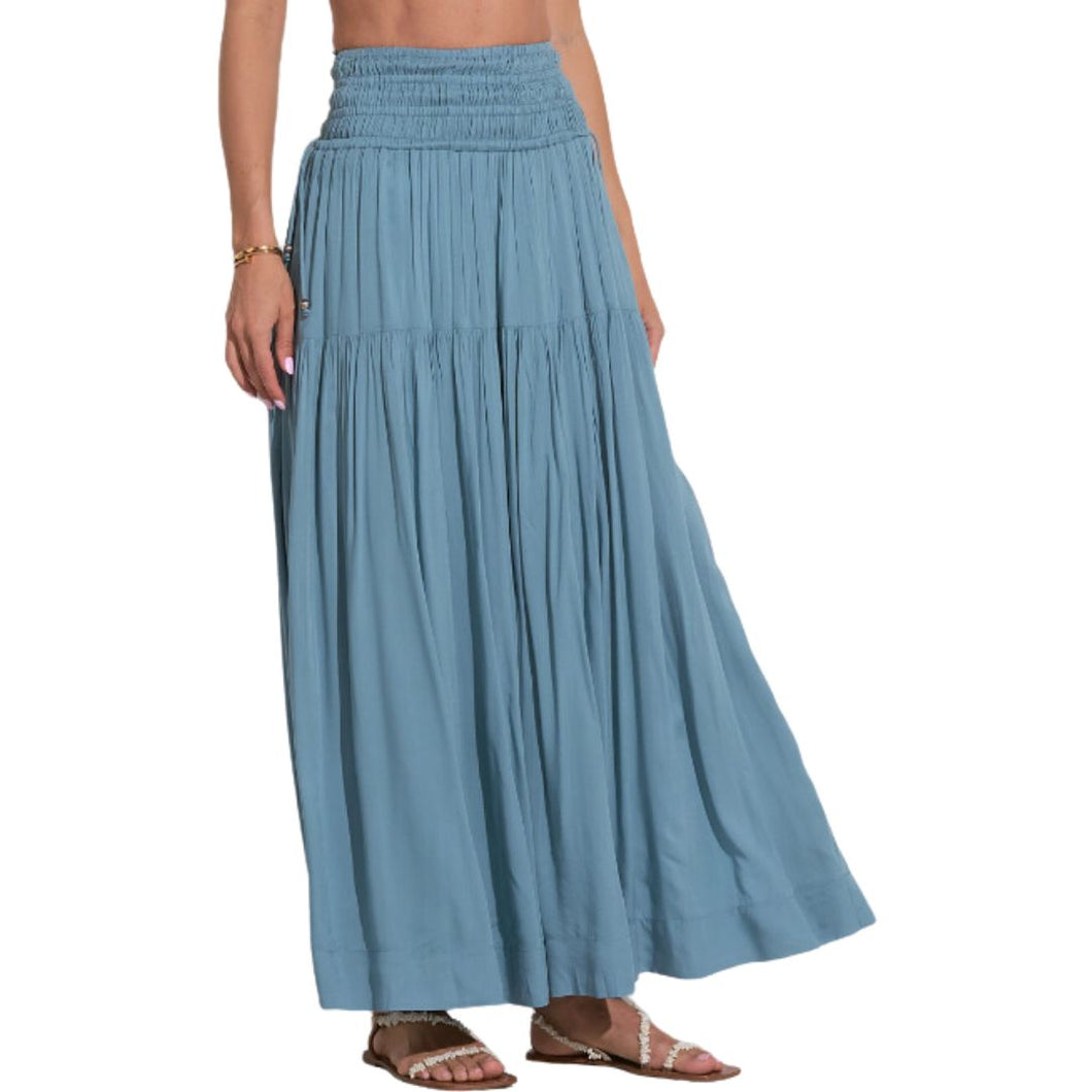 Smocked Waist Maxi Skirt