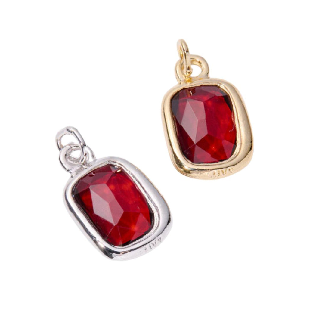 &Livy Gold Birthstone Charm Garnet-January