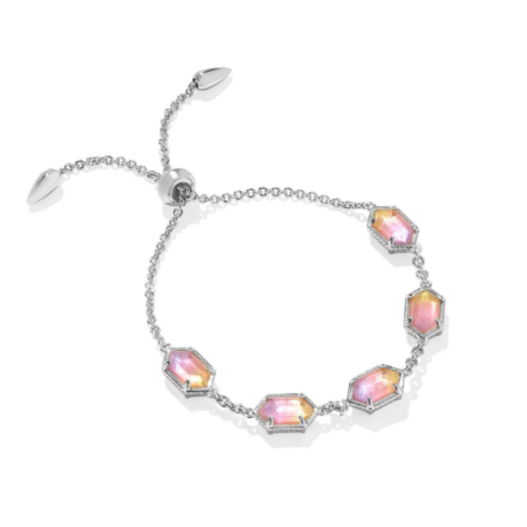 Hallie Delicate Chain Bracelet Sunrise Watercolor Illusion