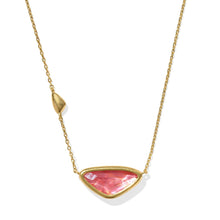 Load image into Gallery viewer, Margot Short Pendant Necklace Pink Coral Iridescent Abalone
