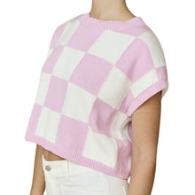 Load image into Gallery viewer, Hannah Loose Fit Pink Checker Top
