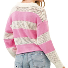 Load image into Gallery viewer, Rugby Style Wide Stripe Lightweight Sweater
