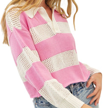 Load image into Gallery viewer, Rugby Style Wide Stripe Lightweight Sweater
