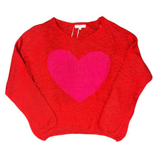 Load image into Gallery viewer, Red&amp;Pink Heart Sheer Sweater Top
