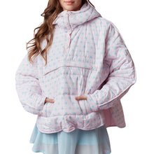 Load image into Gallery viewer, Flower &amp; Bow Print Puffer Pulloover Jacket
