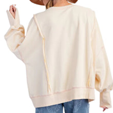 Load image into Gallery viewer, Oversized Love Patch French terry Pullover
