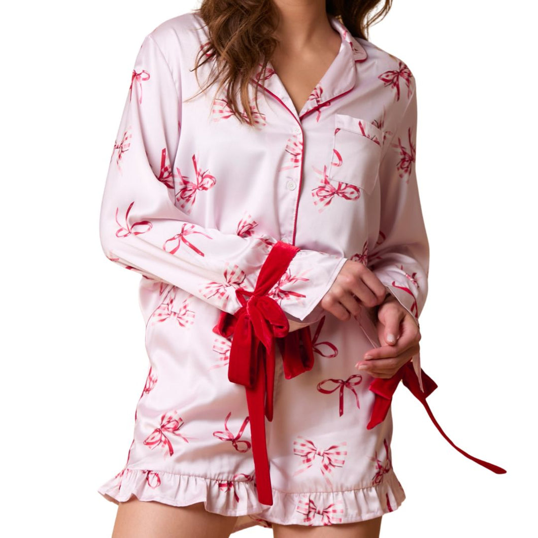 Satin Bows Pajama Set