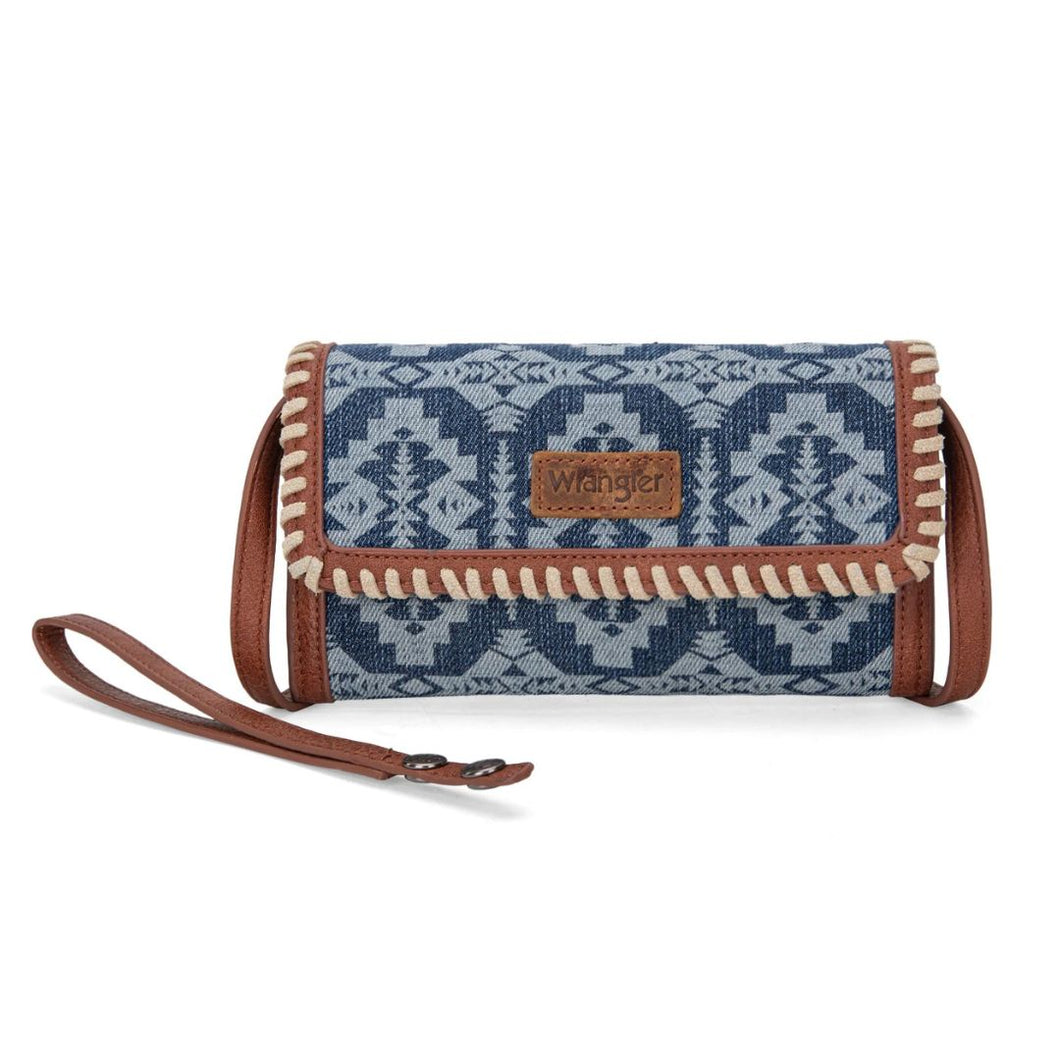 Wrangler Southwestern Print Wallet-Wristlet-Shoulder Bag