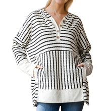 Load image into Gallery viewer, Striped Contrast Hoodie Top
