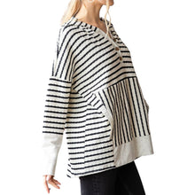 Load image into Gallery viewer, Striped Contrast Hoodie Top
