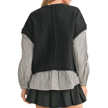 Load image into Gallery viewer, Sweater Vest with Striped Blouse
