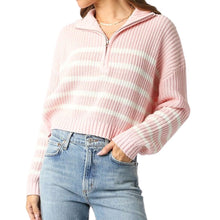 Load image into Gallery viewer, Olivaceous Stripe Quarter Zip Sweater
