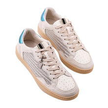 Load image into Gallery viewer, Roma Silver Woven Teal Sneaker
