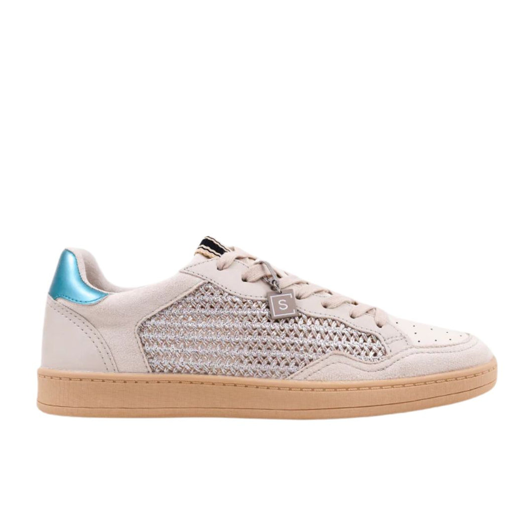 Roma Silver Woven Teal Sneaker