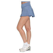 Load image into Gallery viewer, Gold Hinge Dusty Blue Pleated Tennis Skirt
