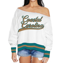 Load image into Gallery viewer, Coastal Carolina Distressed Off the Shoulder Sweatshirt
