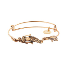 Load image into Gallery viewer, &amp;LIVY Mermaid Symbol Wrap Expandable Bangle-Antique Gold
