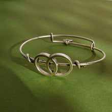 Load image into Gallery viewer, &amp;LIVY Vesica Piscis Symbol Wrap Expandable Bangle-Antique Silver
