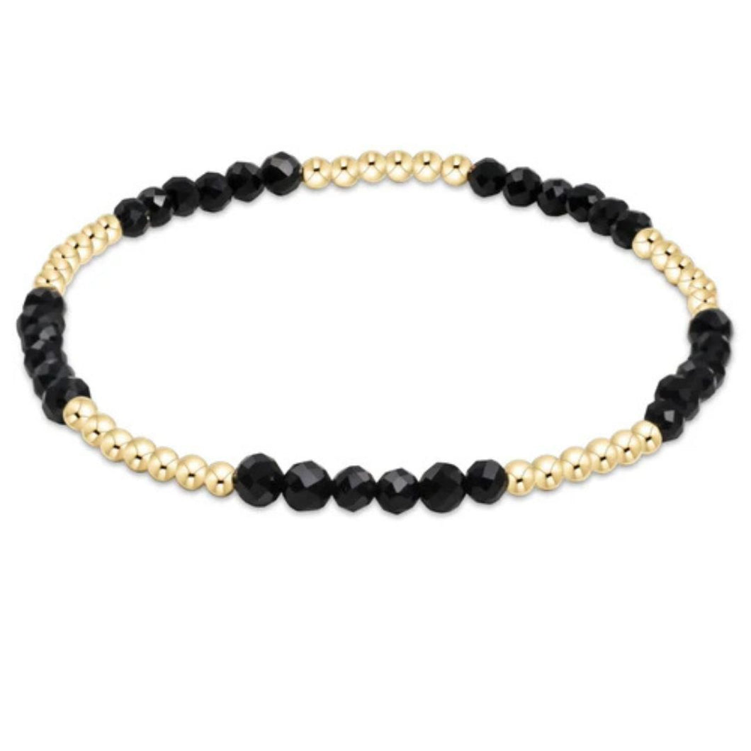 enewton Blissful Pattern 2.5mm Bead Bracelet-Faceted Onyx