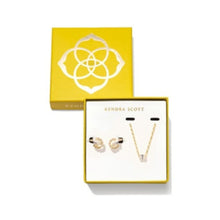 Load image into Gallery viewer, Kendra Scott Cailin Crystal Gift Set Gold White Cyrstal
