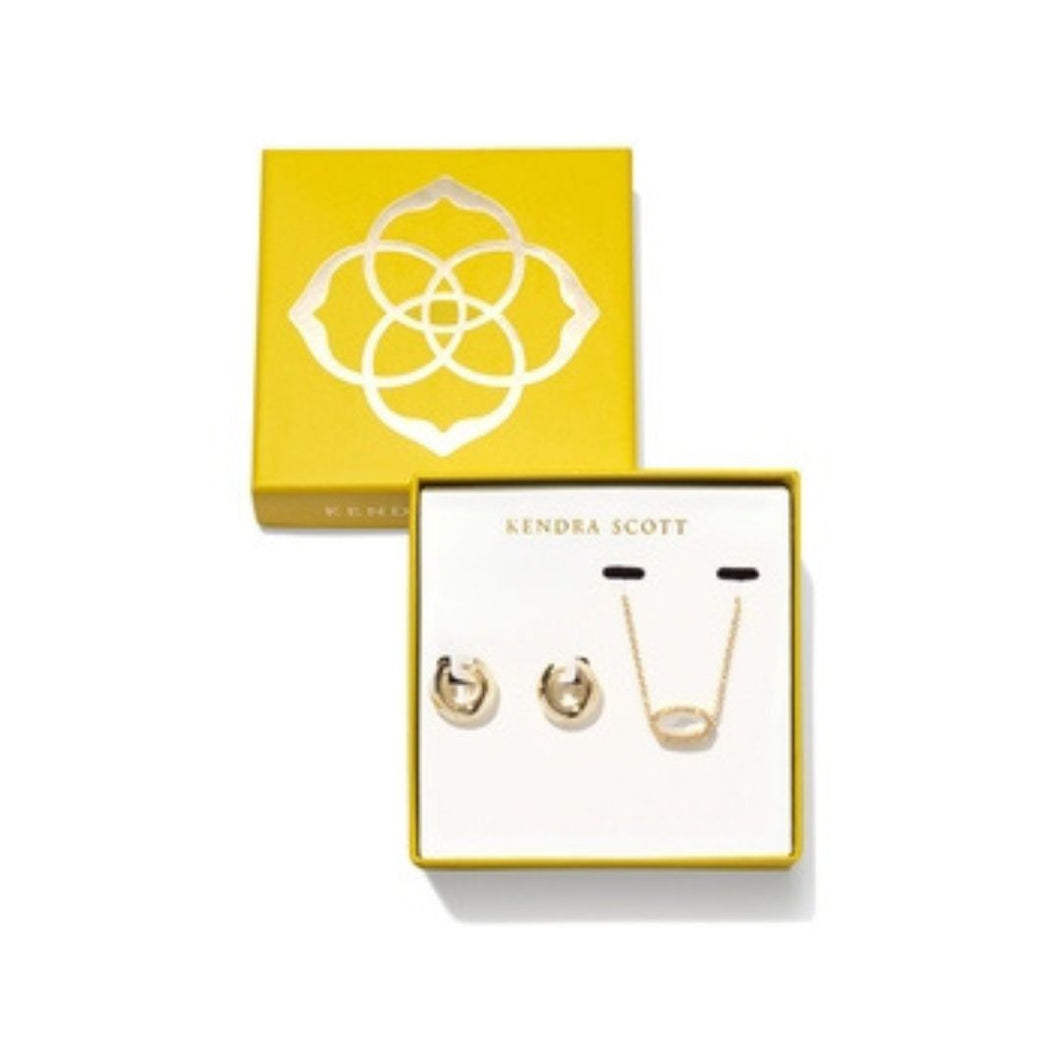 Kendra Scott Elisa Mikki Gift Set Gold Ivory Mother of Pearl