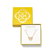 Load image into Gallery viewer, Kendra Scott Boxed Ari Heart Pendant Necklace Gold Rose Quartz
