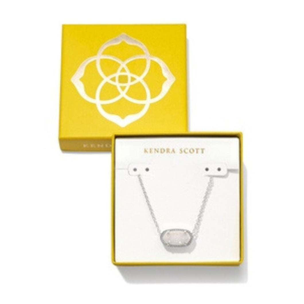 Kendra Scott Boxed Elisa Rhodium Iridescent Drusy