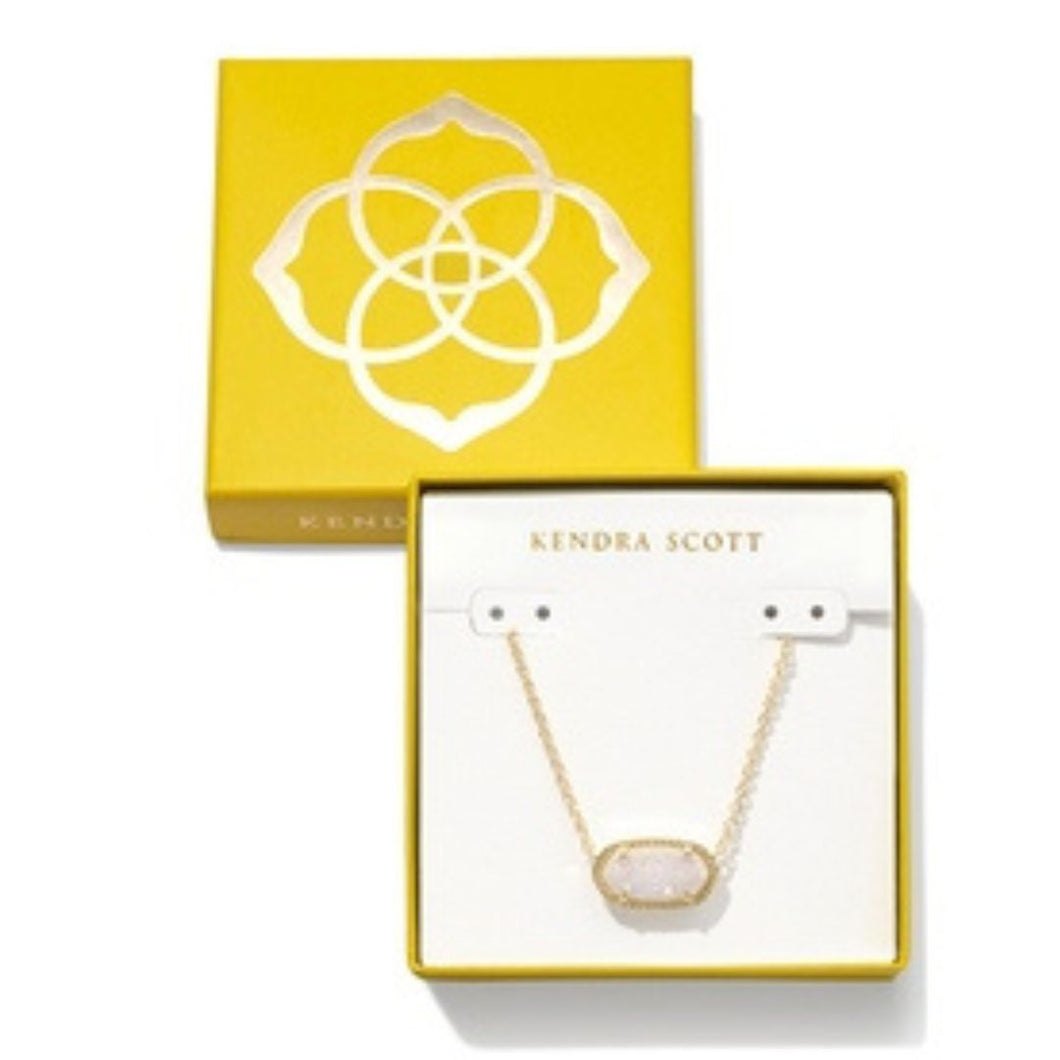 Kendra Scott Boxed Elisa Gold Iridescent Drusy Necklace