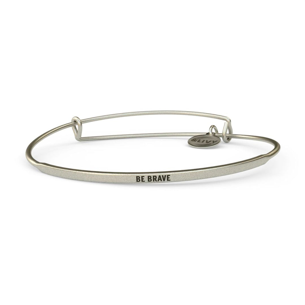 &LIVY Be Brave Bangle-Antique Silver