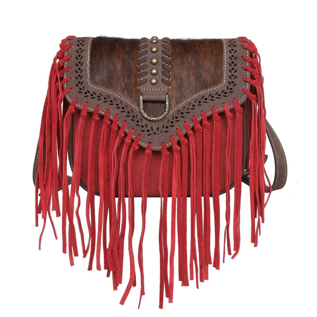 Wrangler Hair-On Cowhide Fringe Crossbody