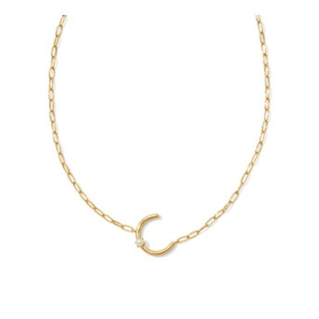 Kendra Scott Pearl Letter C Short Pendant Necklace