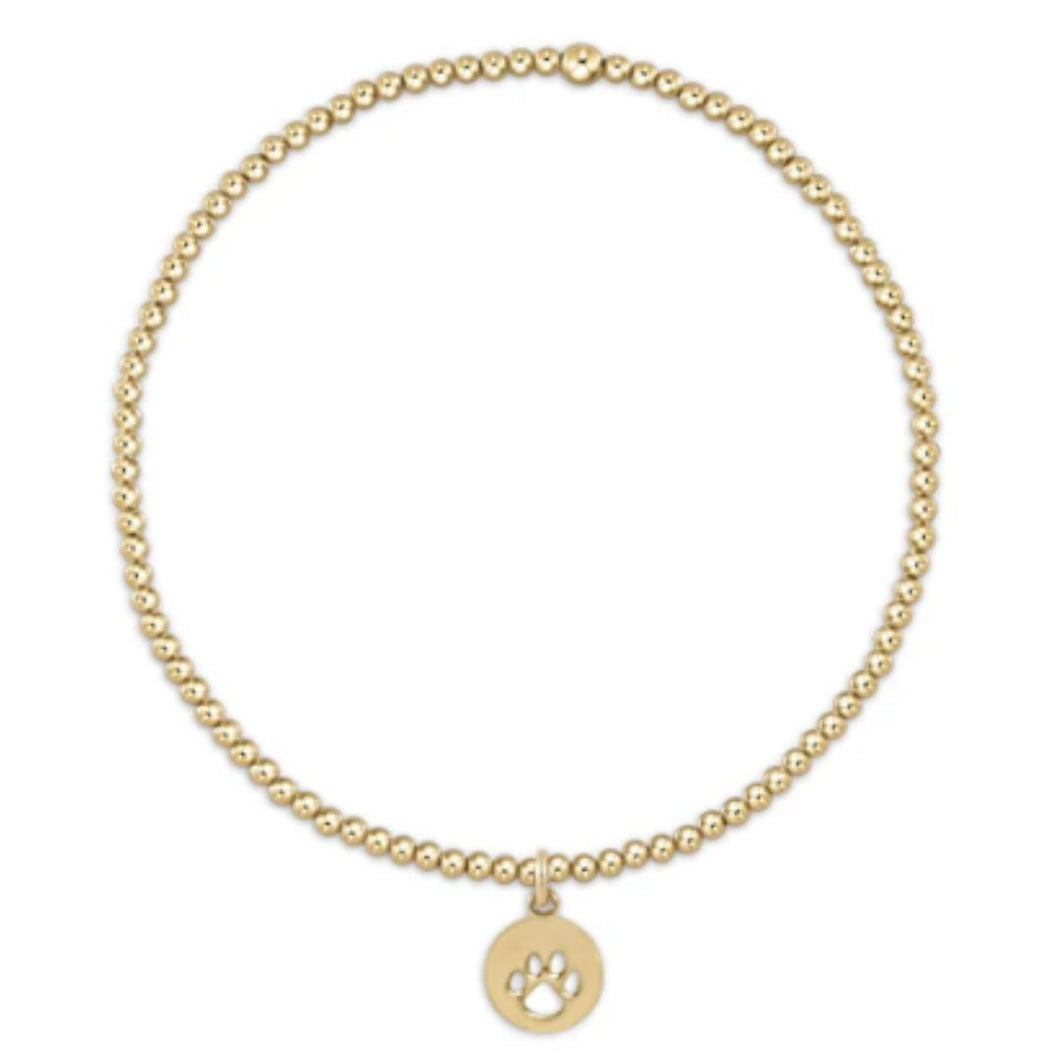 enewton Egirl Classic Gold 2mm Bead Bracelet-Paw print