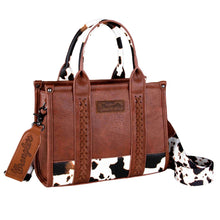 Load image into Gallery viewer, Wrangler Cow Print Concealed Carry Tote-Crossbody
