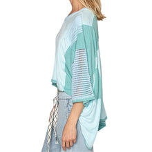 Load image into Gallery viewer, V-Neck Oversize Crochet &amp; Knit Flowy Top
