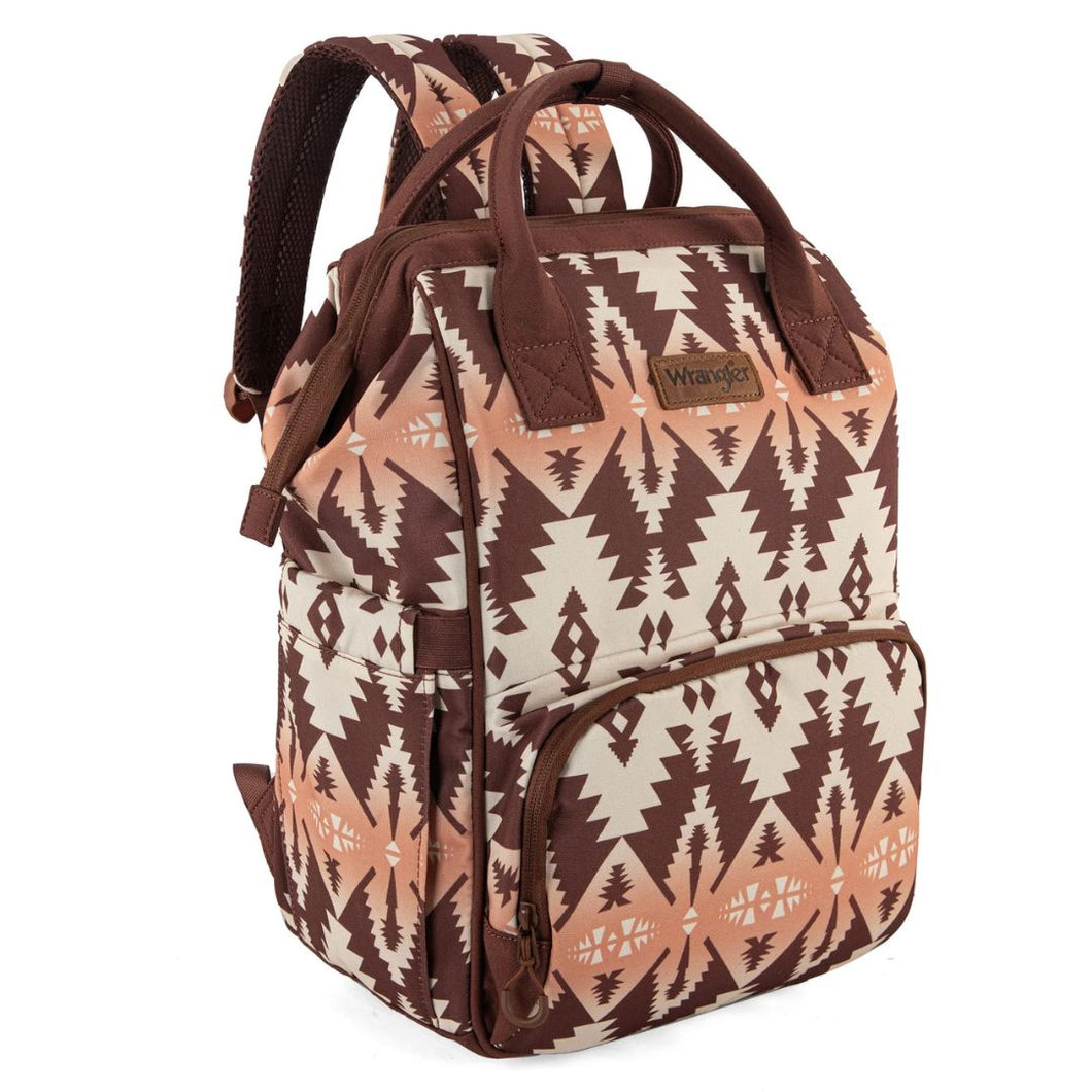 Wrangler Aztec Printed Callie Backpack-Brown