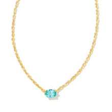 Load image into Gallery viewer, Kendra Scott Cailin Gold Aqua Crystal Necklace
