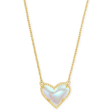 Load image into Gallery viewer, Ari Heart Gold Pendant Necklace in Dichroic Glass
