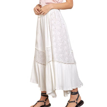 Load image into Gallery viewer, Long Skirt with Eyelet Contrast Detail
