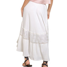Load image into Gallery viewer, Long Skirt with Eyelet Contrast Detail
