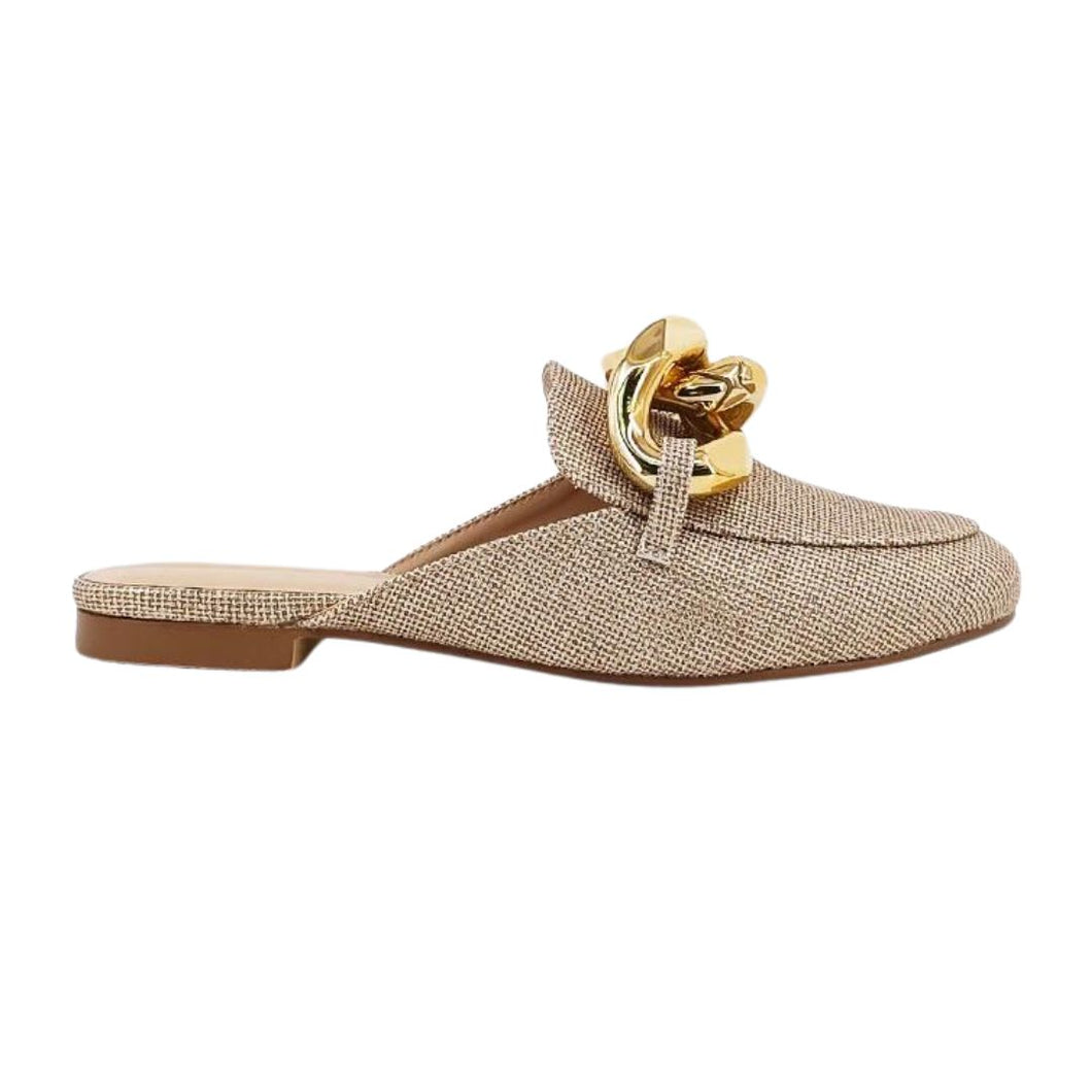 Alexis Gold Woven Mule