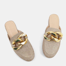 Load image into Gallery viewer, Alexis Gold Woven Mule
