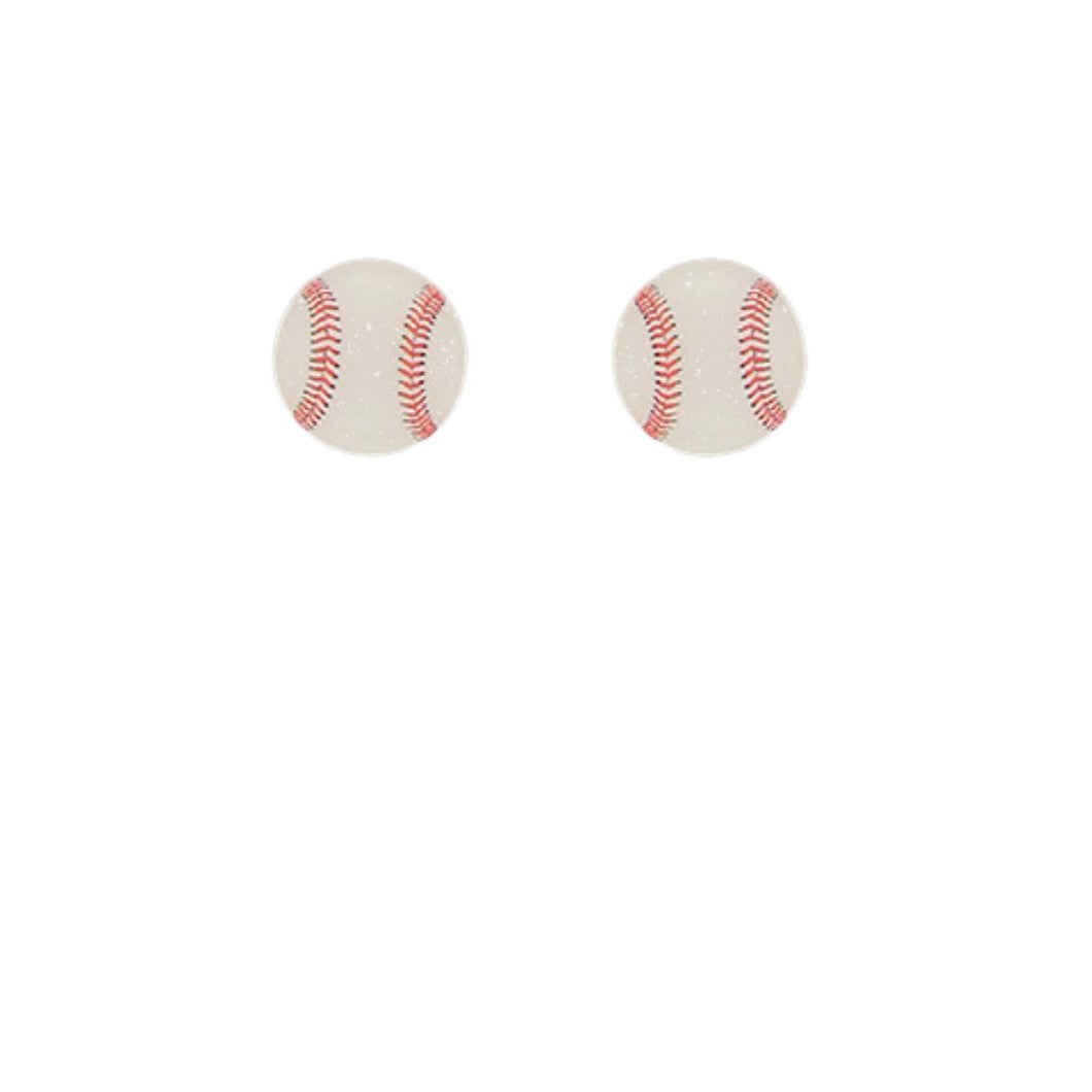 Glitter Baseball Stud Earring