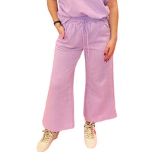 Load image into Gallery viewer, Textured Loose Fit Top &amp; Cropped Wide Pant Set
