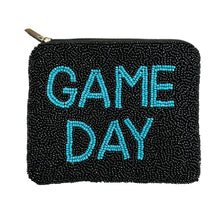 Load image into Gallery viewer, Black Game Day Beaded Coin Purse
