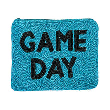 Load image into Gallery viewer, Teal Game Day Beaded Coin Purse
