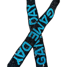 Load image into Gallery viewer, Black Sequin &amp; Teal Game Day Purse Strap
